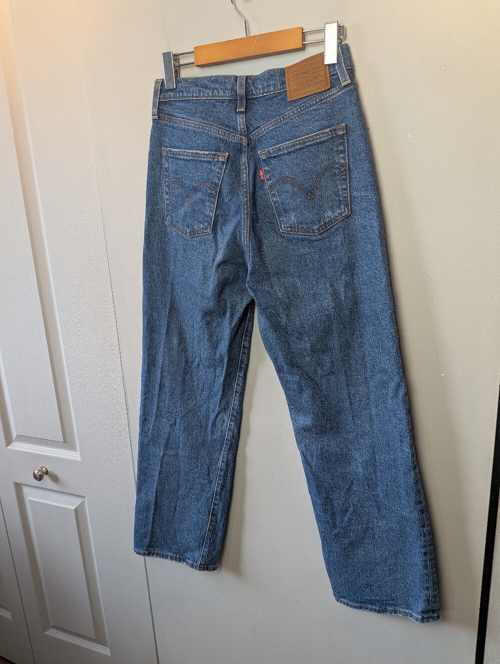 LEVI'S Ribcage Straight Ankle Jeans Size 26x27 Straight Leg 99% Cotton Classic - Picture 7 of 14